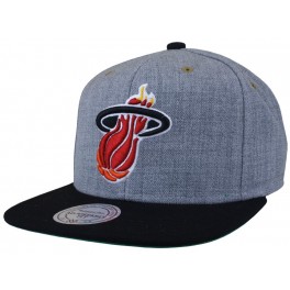 MITCHELL And NESS - Casquette Snapback Miami HEAT - Vintage Heather Grey