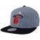 MITCHELL And NESS - Casquette Snapback Miami HEAT - Vintage Heather Grey Wool